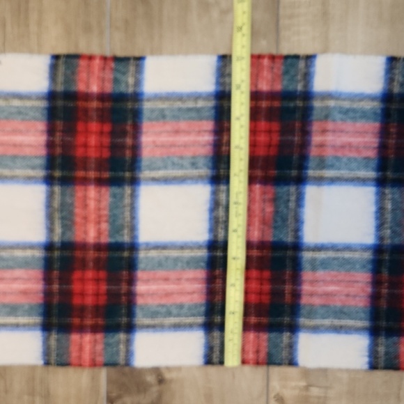 Lambswool 100% wool red white blue green plaid scarf made in west germany - Picture 5 of 8